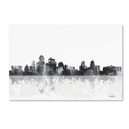 Marlene Watson 'Kansas City Missouri Skyline' Canvas Art,16x24